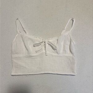 White Cropped Tank Top